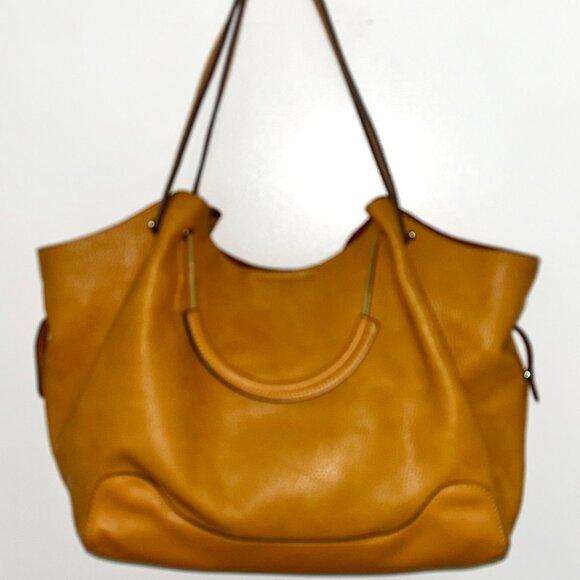 Sondra Roberts Large Double Handled Soft Pebbled Vegan Leather Hobo Purse - Picture 2 of 11